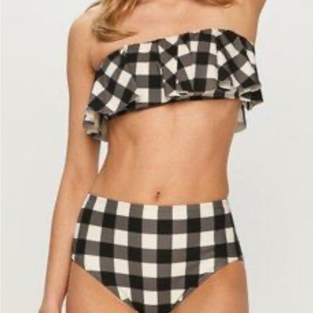 Kate Spade Black and White Checkered Bikini Bathing suit, swimwear, two-piece